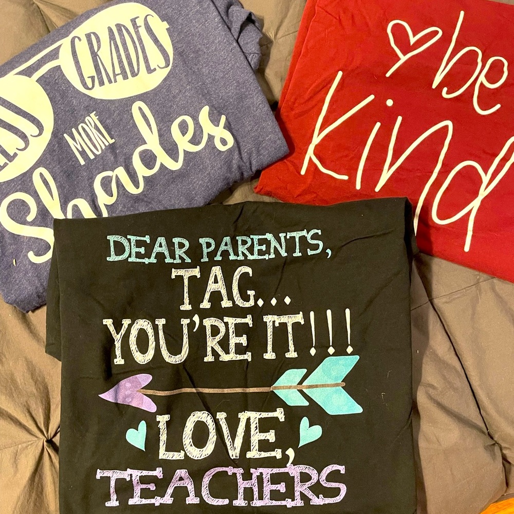 3 Teacher t-shirts for $22!!